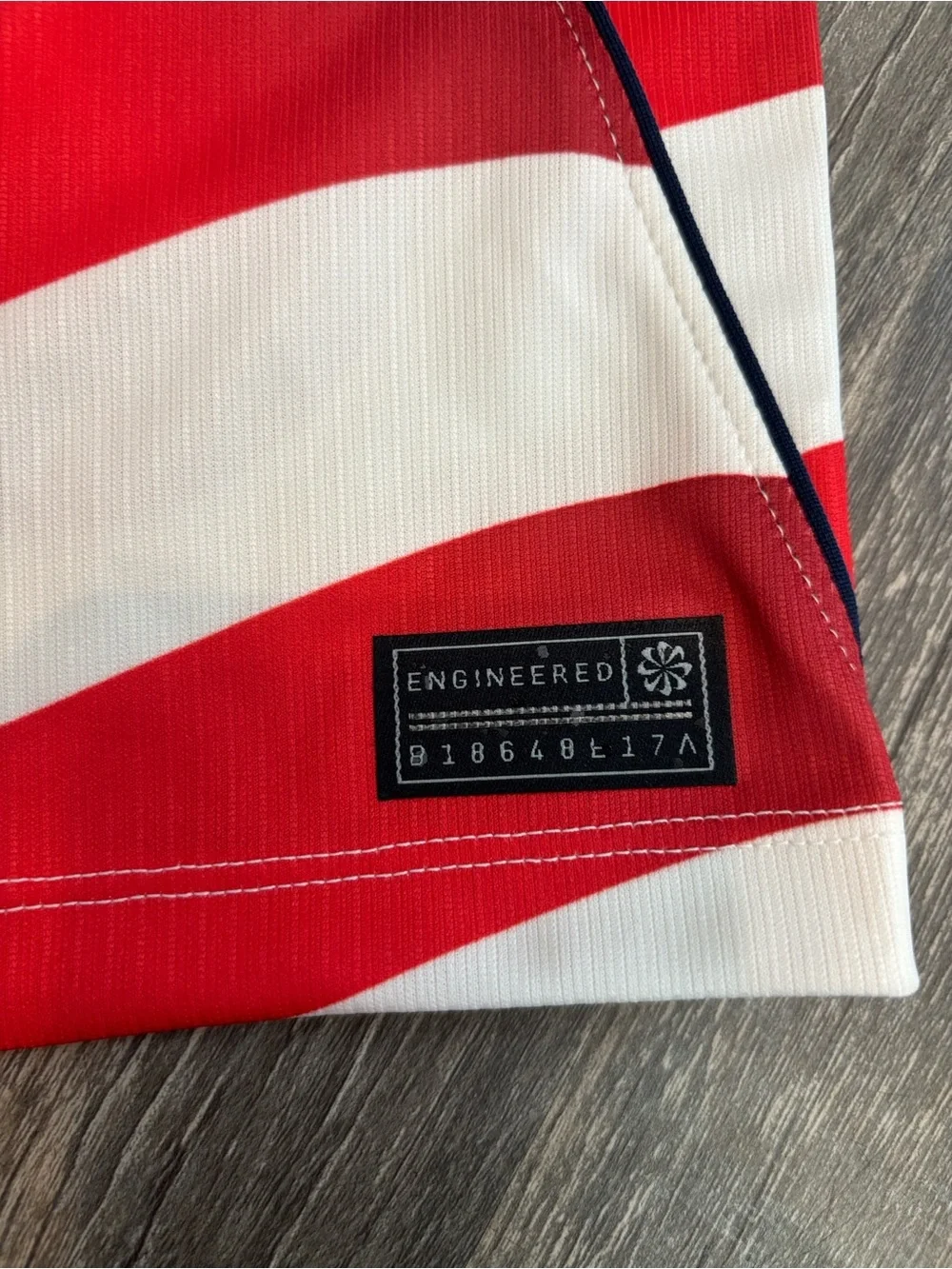 Nike White & Navy USA Soccer Jersey Tags